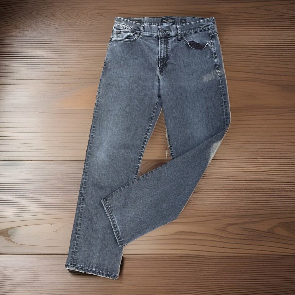 Lucky Brand Sz 34x32 Mens Faded Black Straight Leg Jeans Worn In Denim Grunge